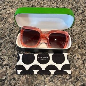 Kate Spade Pink Transparent Square Sunglasses